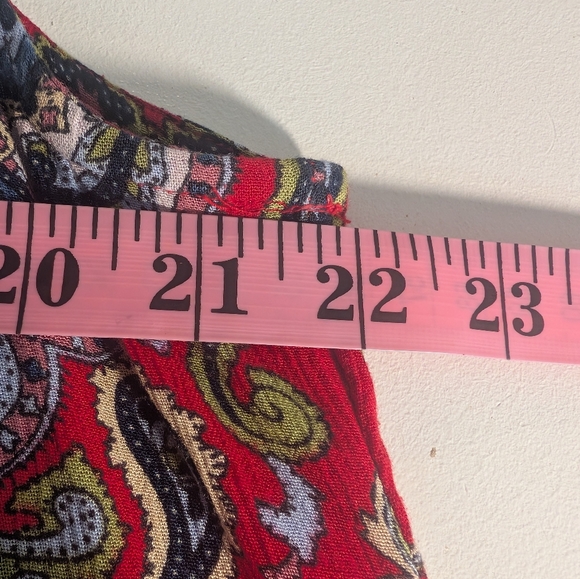 Bila Red and Blue Paisley Blouse Size M - Picture 7 of 8